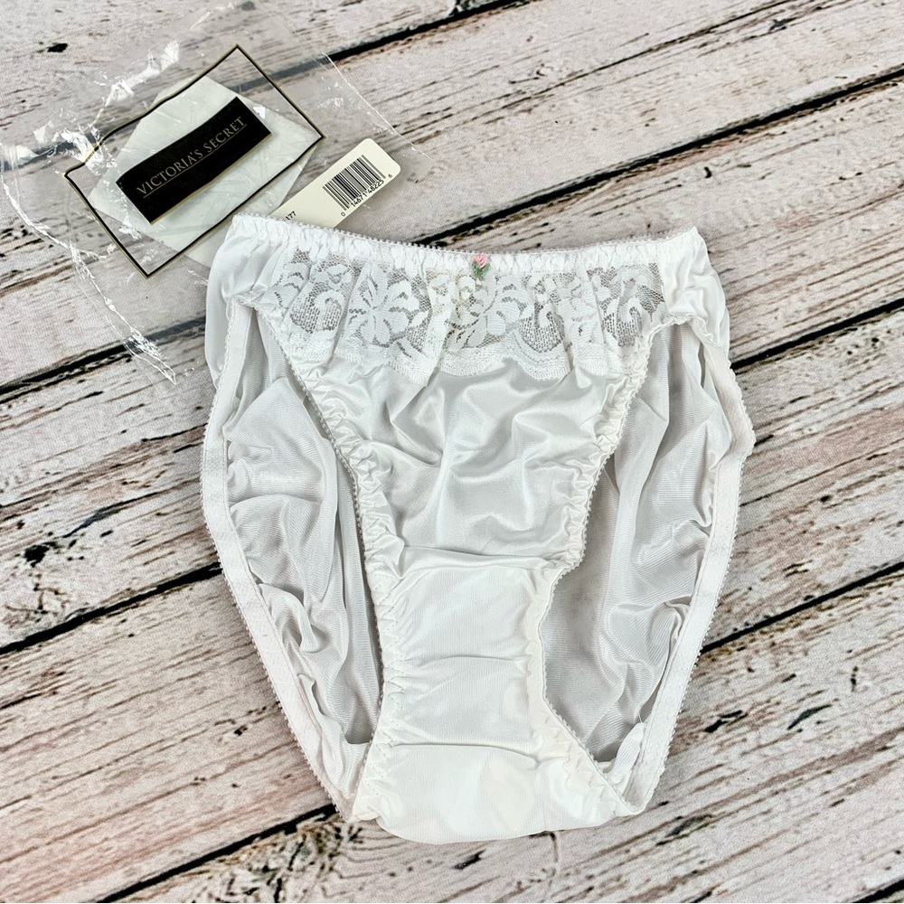 Deadstock Vintage Victoria’s Secret Satin Lace Panty Nylon Silky NOS Satin Retro